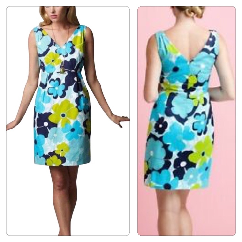 Lilly Pulitzer Kiki Blue Floral Shift Dress 6